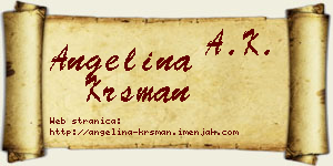 Angelina Krsman vizit kartica